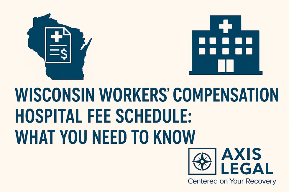 Wisconsin workers' compensation hospital fee schedule document outlining medical costs for treatment and services