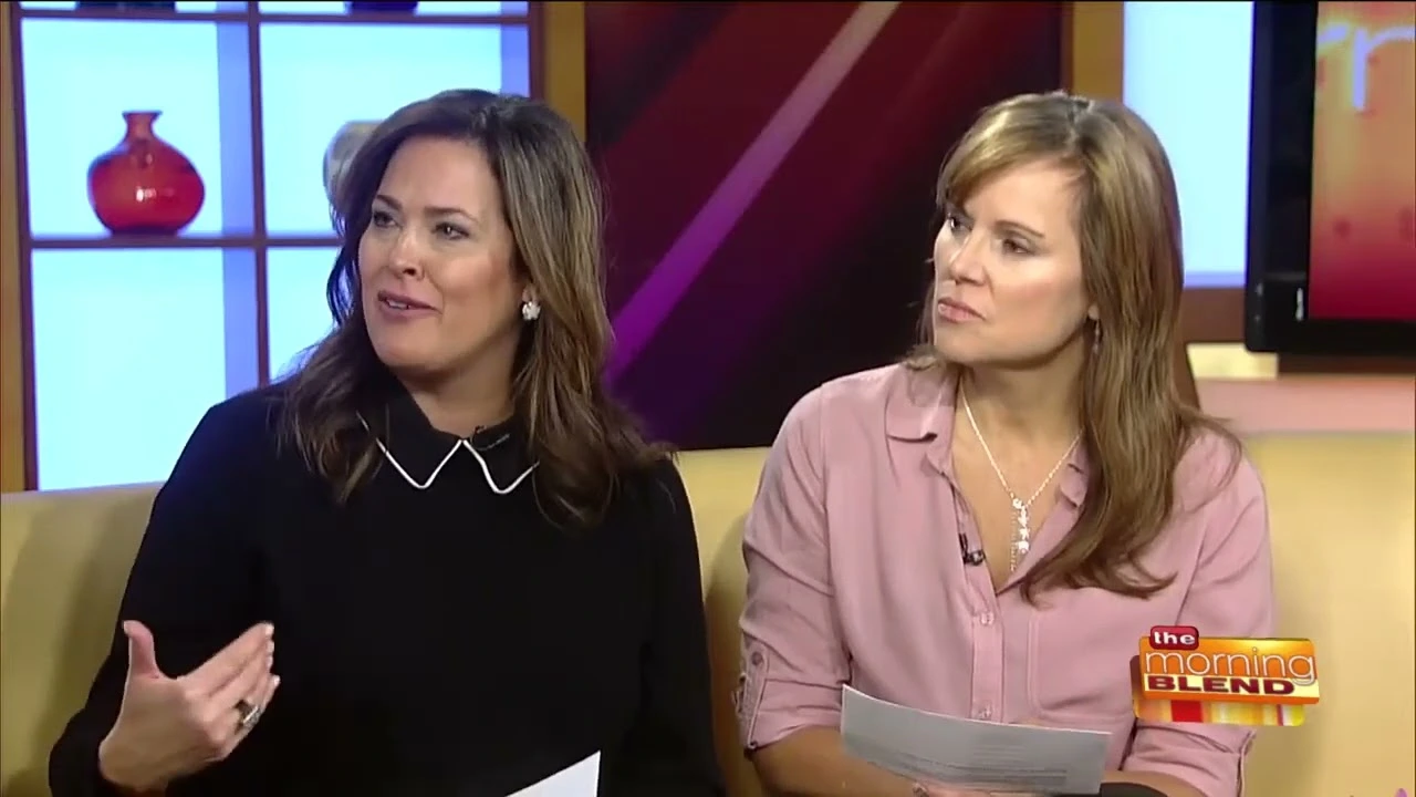 "Two female hosts on The Morning Blend show having a conversation."