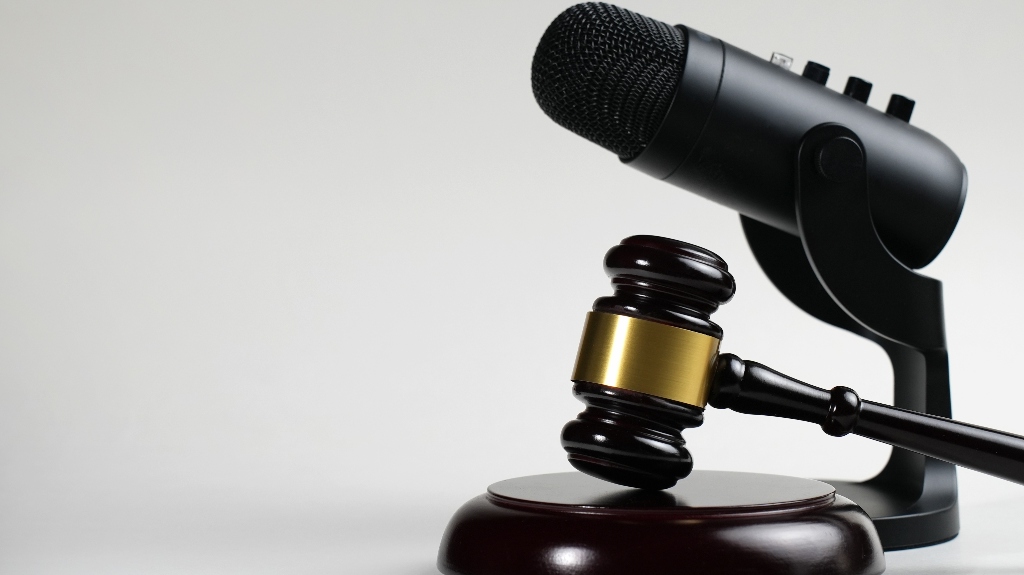 judge's gavel and microphone